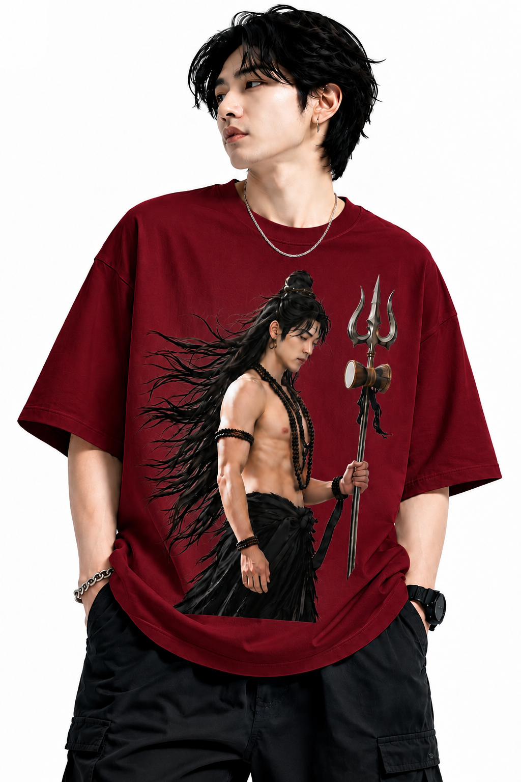 Attitude T-Shirts for Men | Mahadev Printed t shirt | Oversized 100% Pure Cotton T Shirt