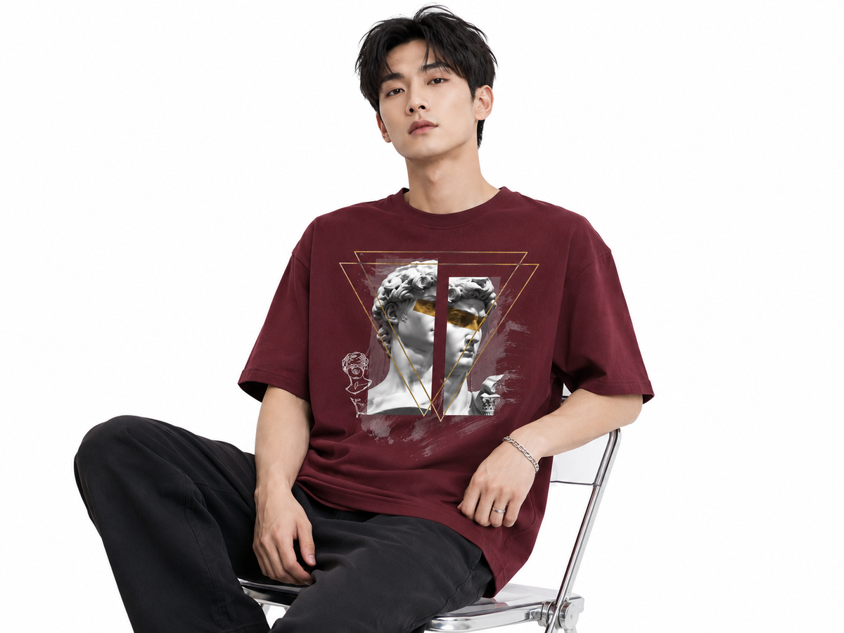 Attitude Men's Oversized Graphic T-Shirt for Men | Soft Cotton | Drop Shoulder Relaxed Fit | Printed Casual Tshirt for Men