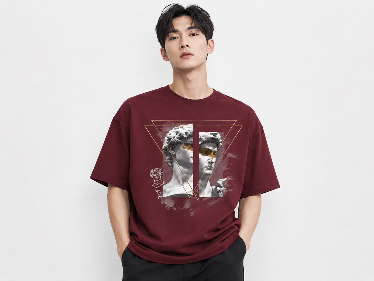Attitude Men's Oversized Graphic T-Shirt for Men | Soft Cotton | Drop Shoulder Relaxed Fit | Printed Casual Tshirt for Men
