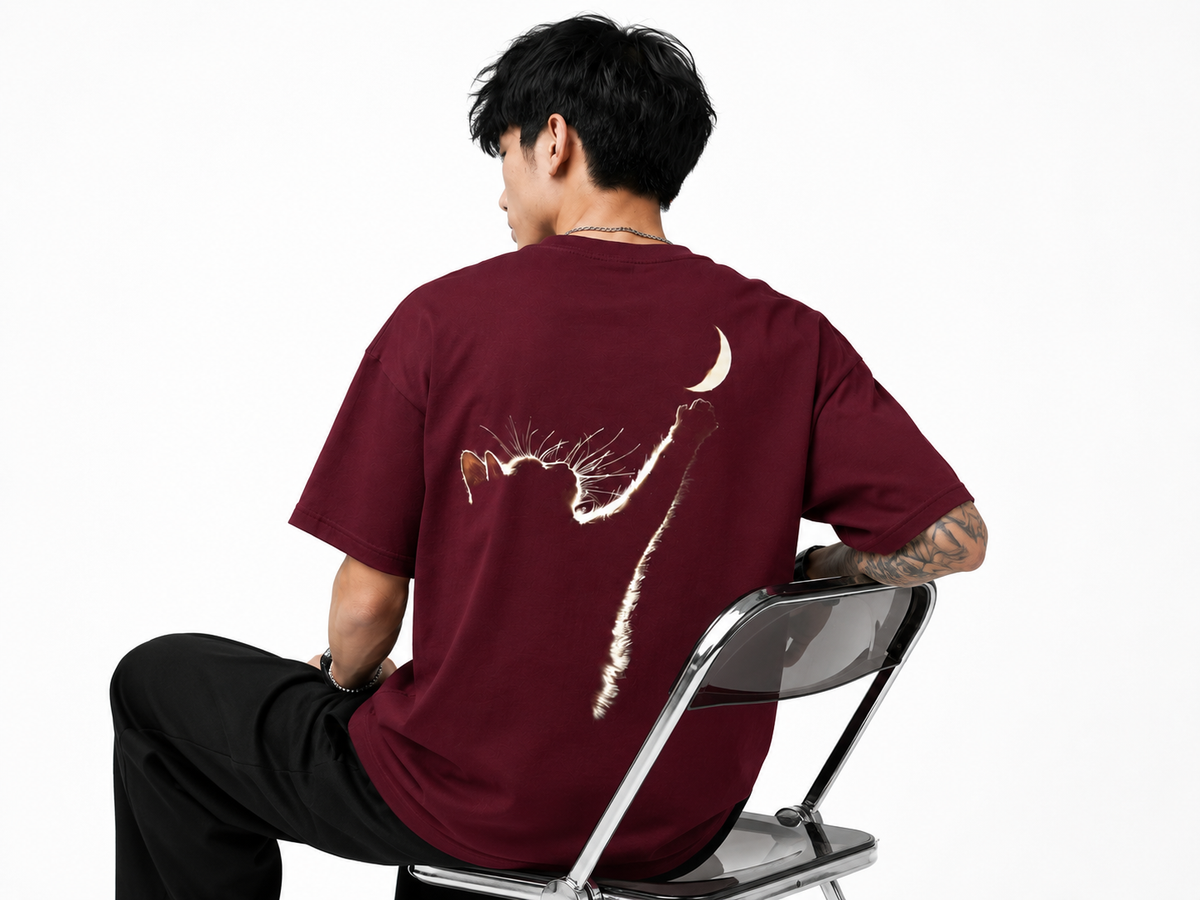 Attitude Oversized Anime Graphic T-Shirt for Men | Mens LoosE Fit Back Printed Oversized Tshirt