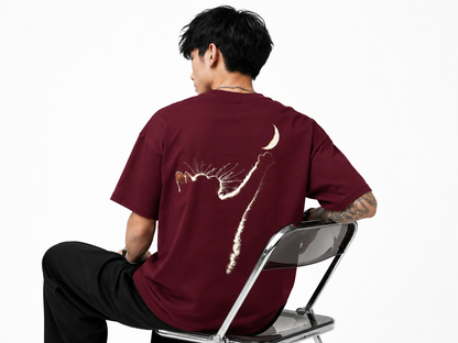 Attitude Oversized Anime Graphic T-Shirt for Men | Mens LoosE Fit Back Printed Oversized Tshirt
