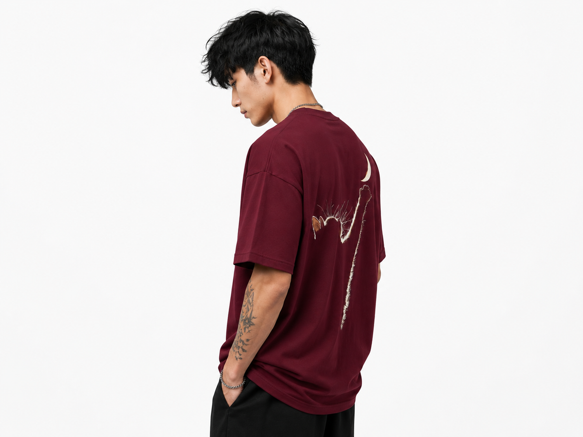 Attitude Oversized Anime Graphic T-Shirt for Men | Mens LoosE Fit Back Printed Oversized Tshirt