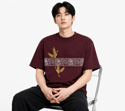 Attitude Men Typography Printed Round Neck Pure Cotton Oversized T-shirt