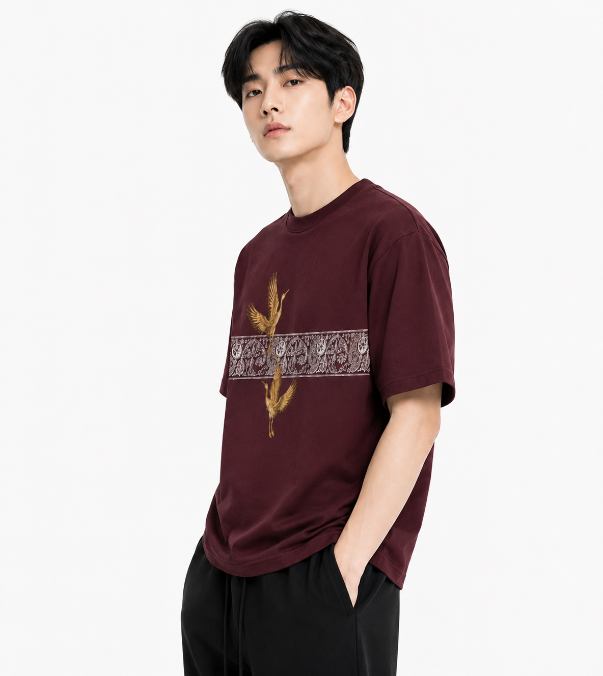 Attitude Men Typography Printed Round Neck Pure Cotton Oversized T-shirt