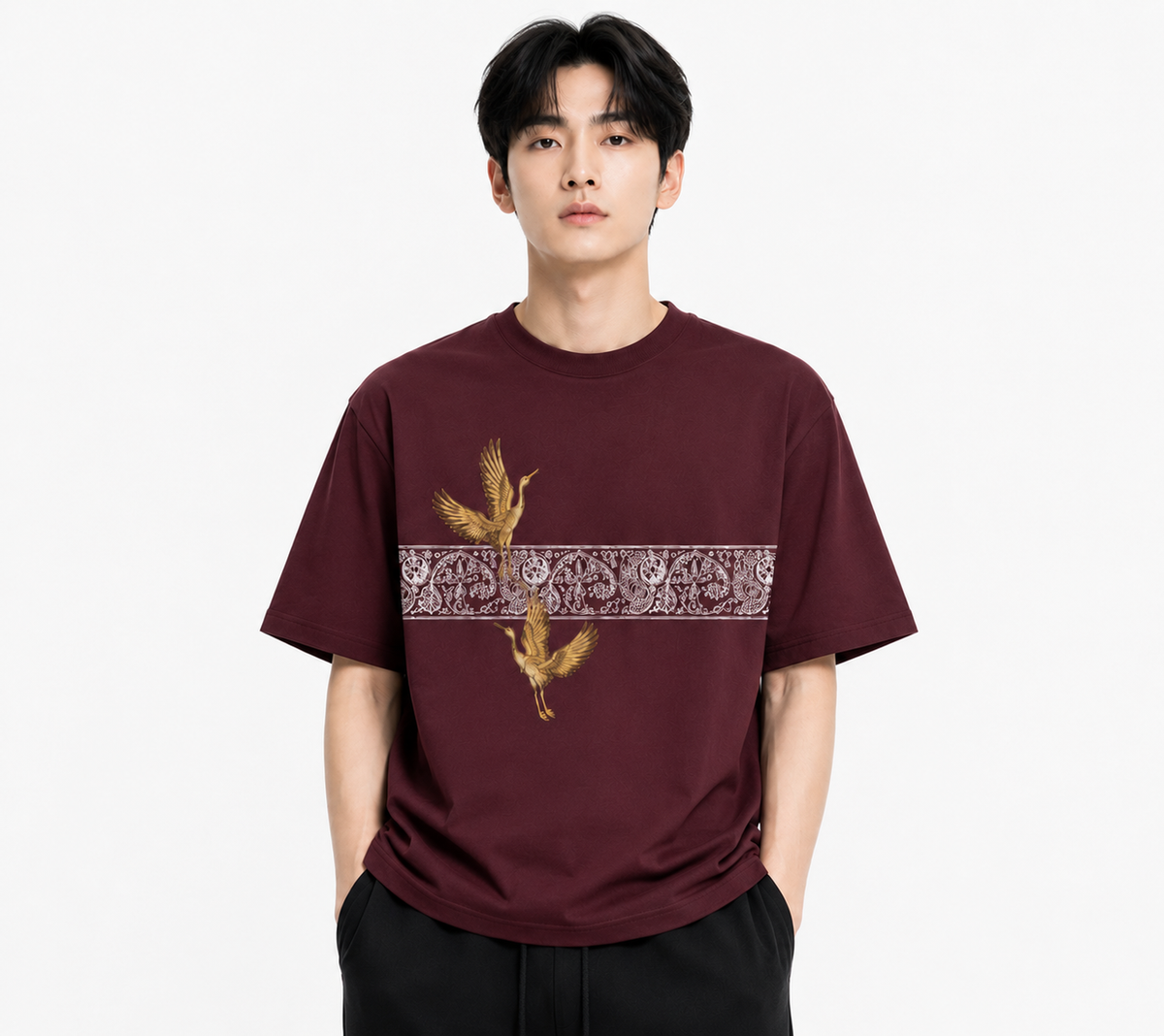Attitude Men Typography Printed Round Neck Pure Cotton Oversized T-shirt