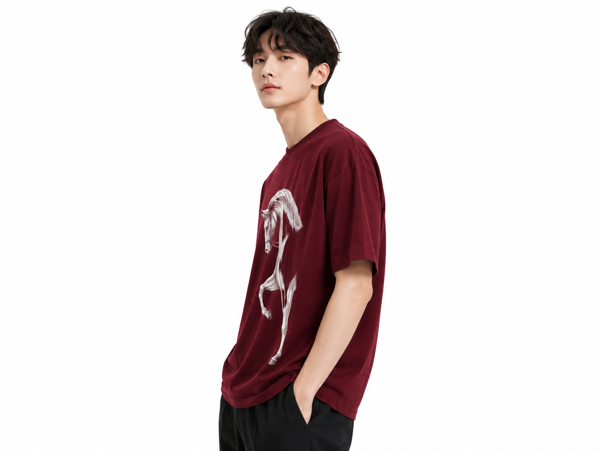 Attitude Men Typography Printed Round Neck Pure Cotton Oversized T-shirt
