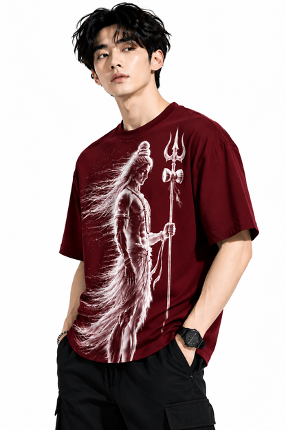 Attitude T-Shirts for Men | Mahadev Printed T- Shirt | Oversized Printed T-Shirt |  100% Pure Cotton T Shirt