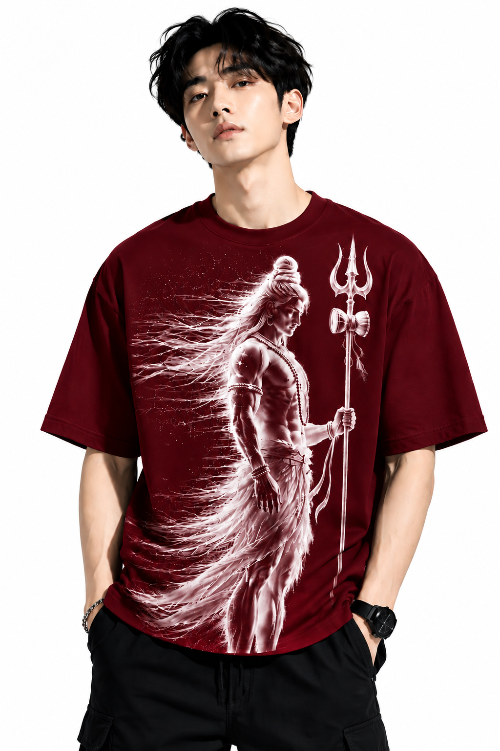 Attitude T-Shirts for Men | Mahadev Printed T- Shirt | Oversized Printed T-Shirt |  100% Pure Cotton T Shirt
