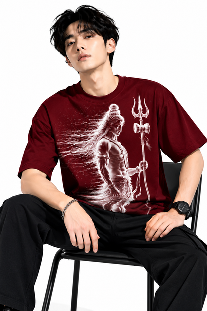Attitude T-Shirts for Men | Mahadev Printed T- Shirt | Oversized Printed T-Shirt |  100% Pure Cotton T Shirt