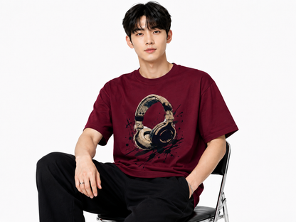 Attitude Men Typography Printed Oversized T-Shirt - Men