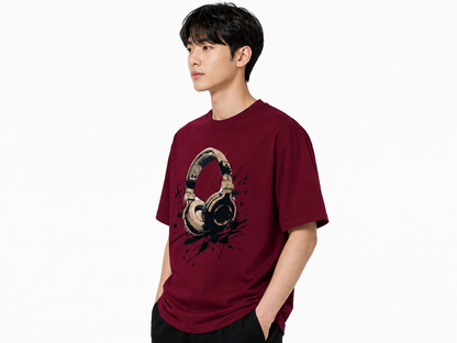 Attitude Men Typography Printed Oversized T-Shirt - Men