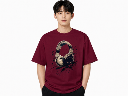 Attitude Men Typography Printed Oversized T-Shirt - Men