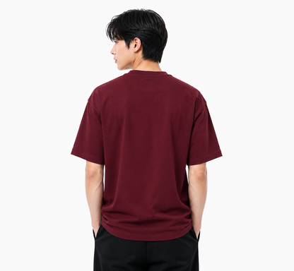 Attitude Men Bird Fly Printed Oversized Fit Cotton T- Shirt