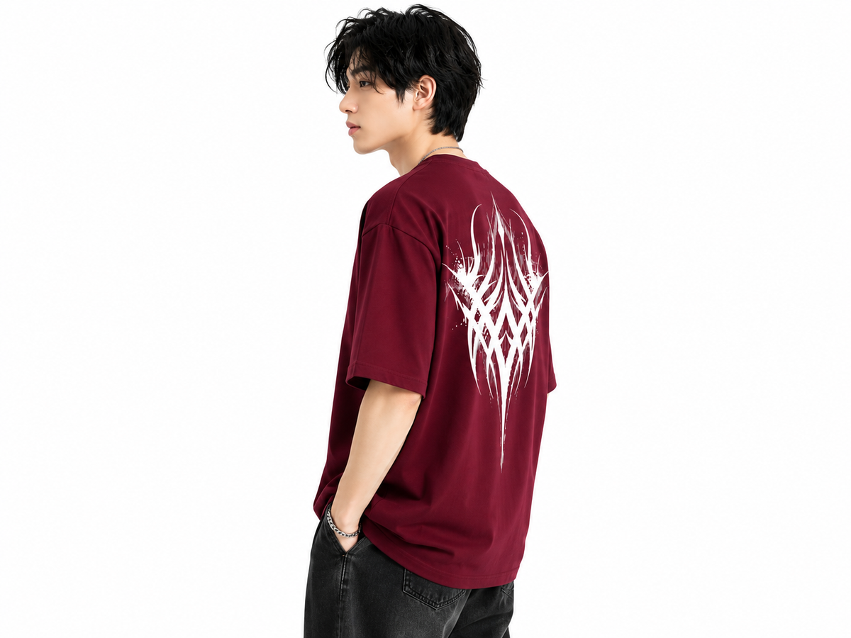 Attitude Men oversized anime gym Printed Crew Neck Oversized Fit Cotton T- Shirt