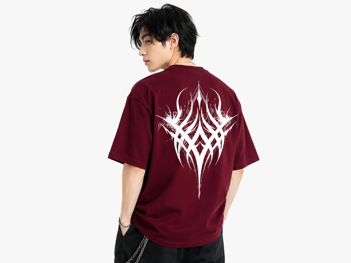 Attitude Men oversized anime gym Printed Crew Neck Oversized Fit Cotton T- Shirt