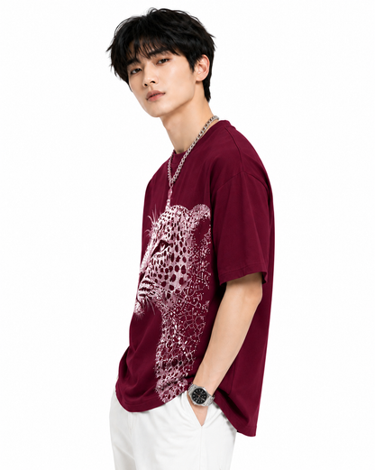 Attitude Men Tiger Warrior Oversized Black Tee | Anime T Shirt | Baggy T Shirt