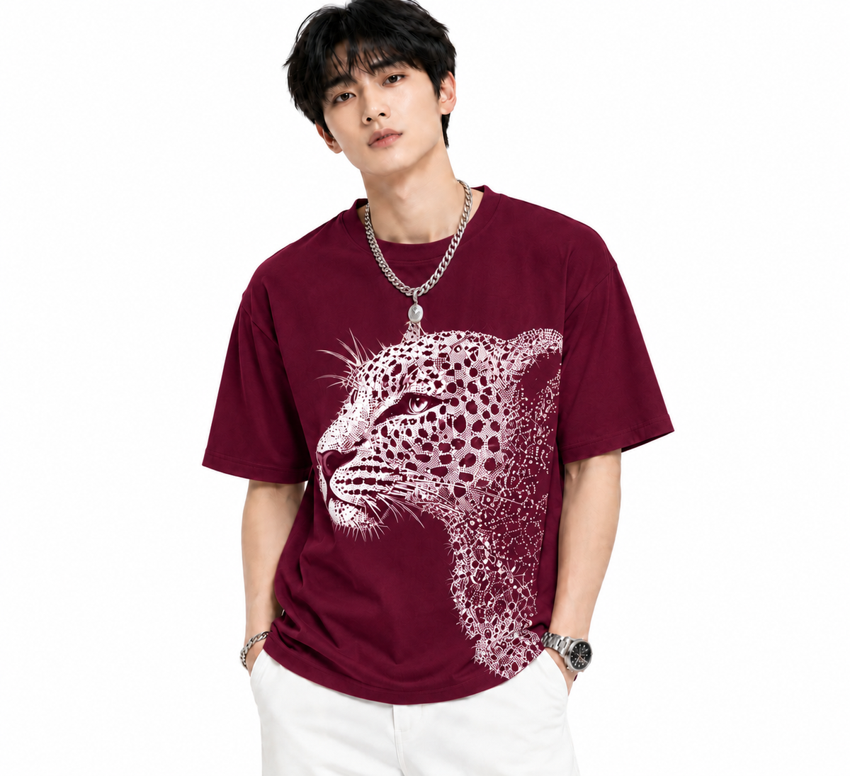 Attitude Men Tiger Warrior Oversized Black Tee | Anime T Shirt | Baggy T Shirt