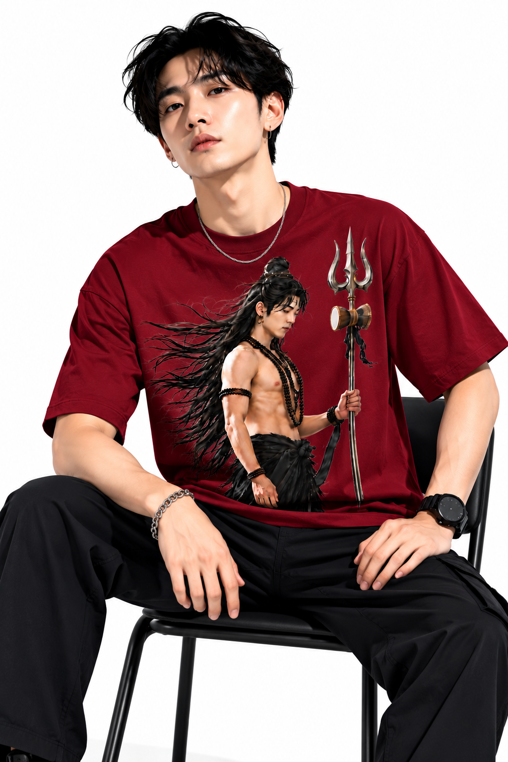Attitude T-Shirts for Men | Mahadev Printed t shirt | Oversized 100% Pure Cotton T Shirt