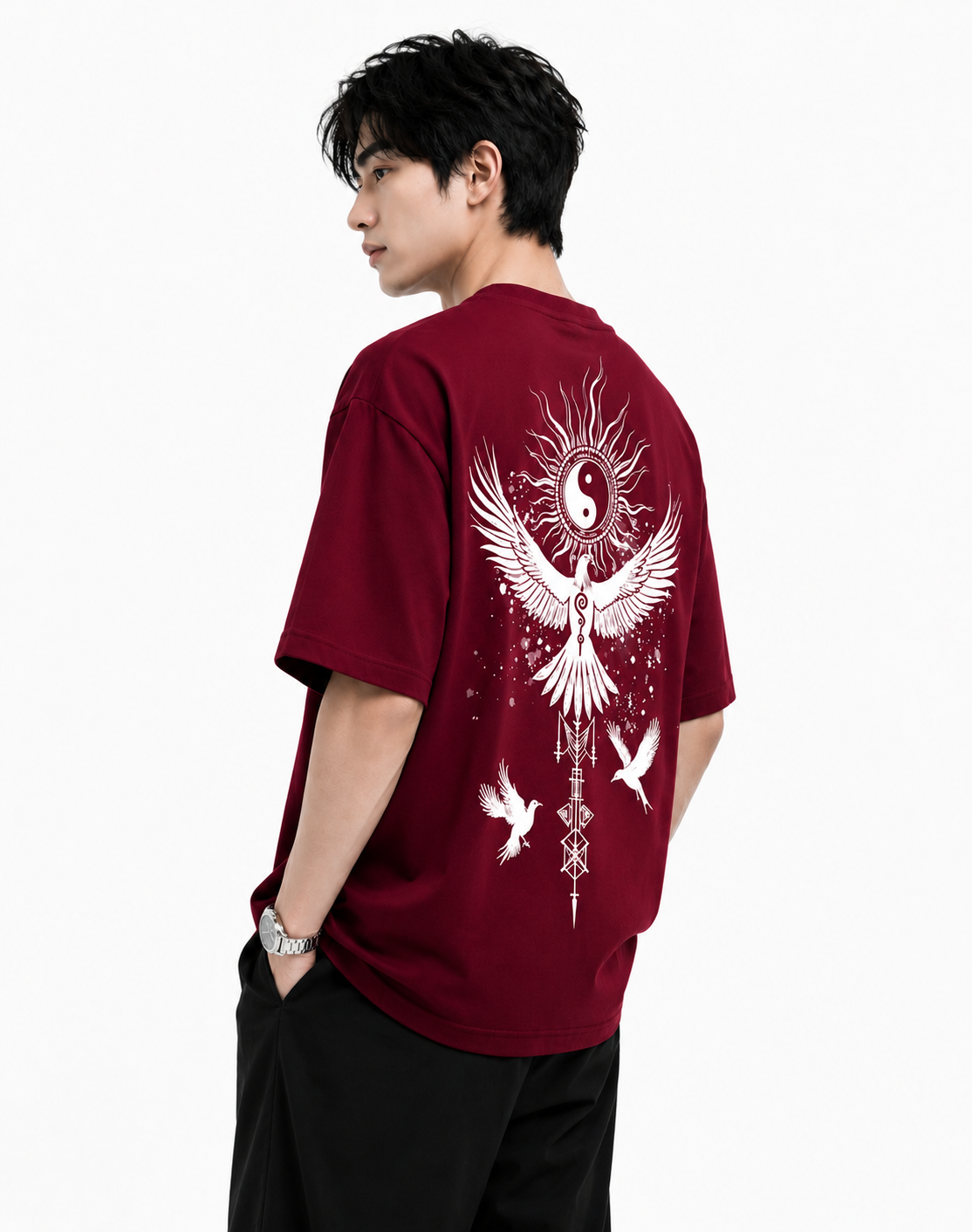 Attitude Start Of Fashion tshirt for men oversized Anime Bird Printed T shirt