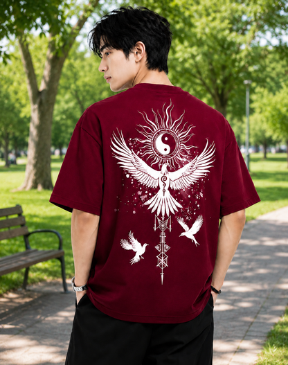Attitude Start Of Fashion tshirt for men oversized Anime Bird Printed T shirt