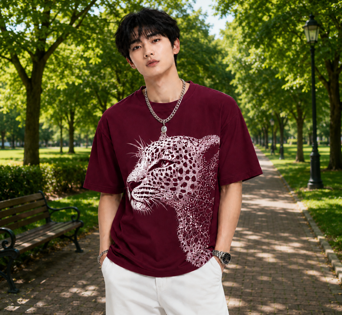 Attitude Men Tiger Warrior Oversized Black Tee | Anime T Shirt | Baggy T Shirt