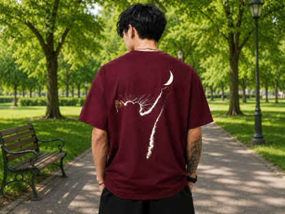 Attitude Oversized Anime Graphic T-Shirt for Men | Mens LoosE Fit Back Printed Oversized Tshirt