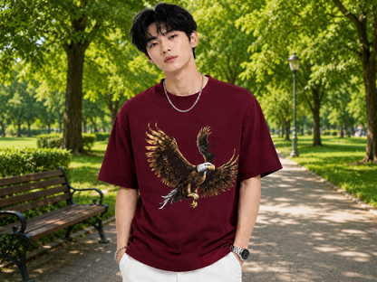 Attitude Eagle Graphic Oversized T-Shirt for Men