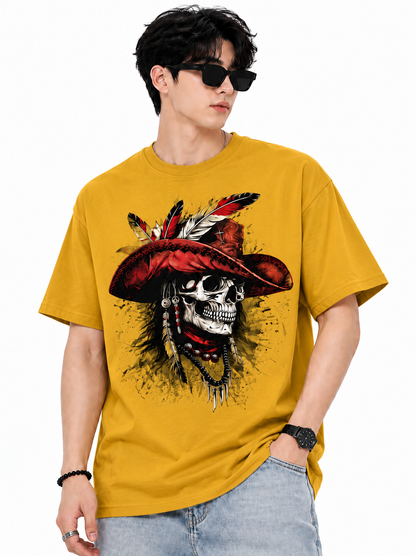 Attitude Men's Skull Graphic Printed  T-Shirt | Premium Cotton Casual Round Neck Tee for Men