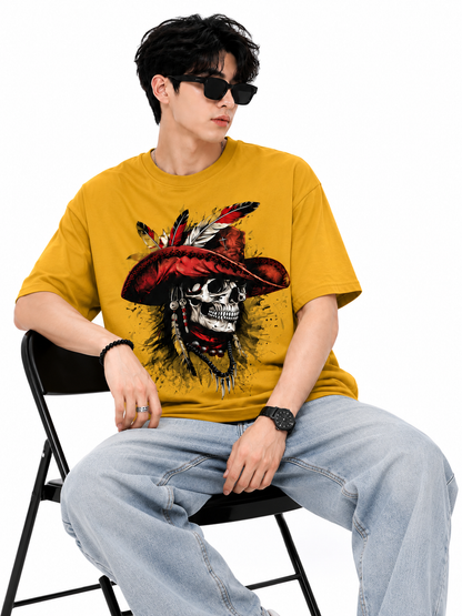 Attitude Men's Skull Graphic Printed  T-Shirt | Premium Cotton Casual Round Neck Tee for Men