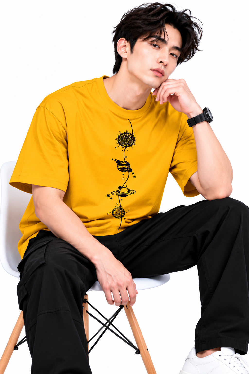 Attitude T-Shirts for Men | Round Neck Printed Oversized Cotton Tshirt