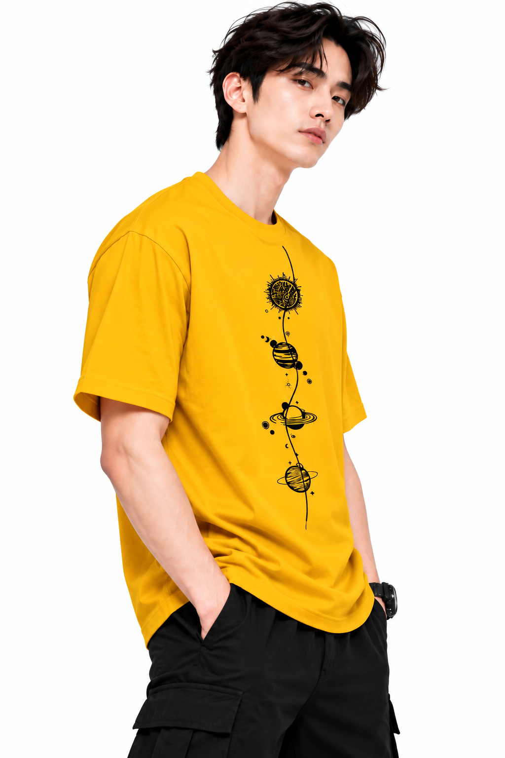 Attitude T-Shirts for Men | Round Neck Printed Oversized Cotton Tshirt