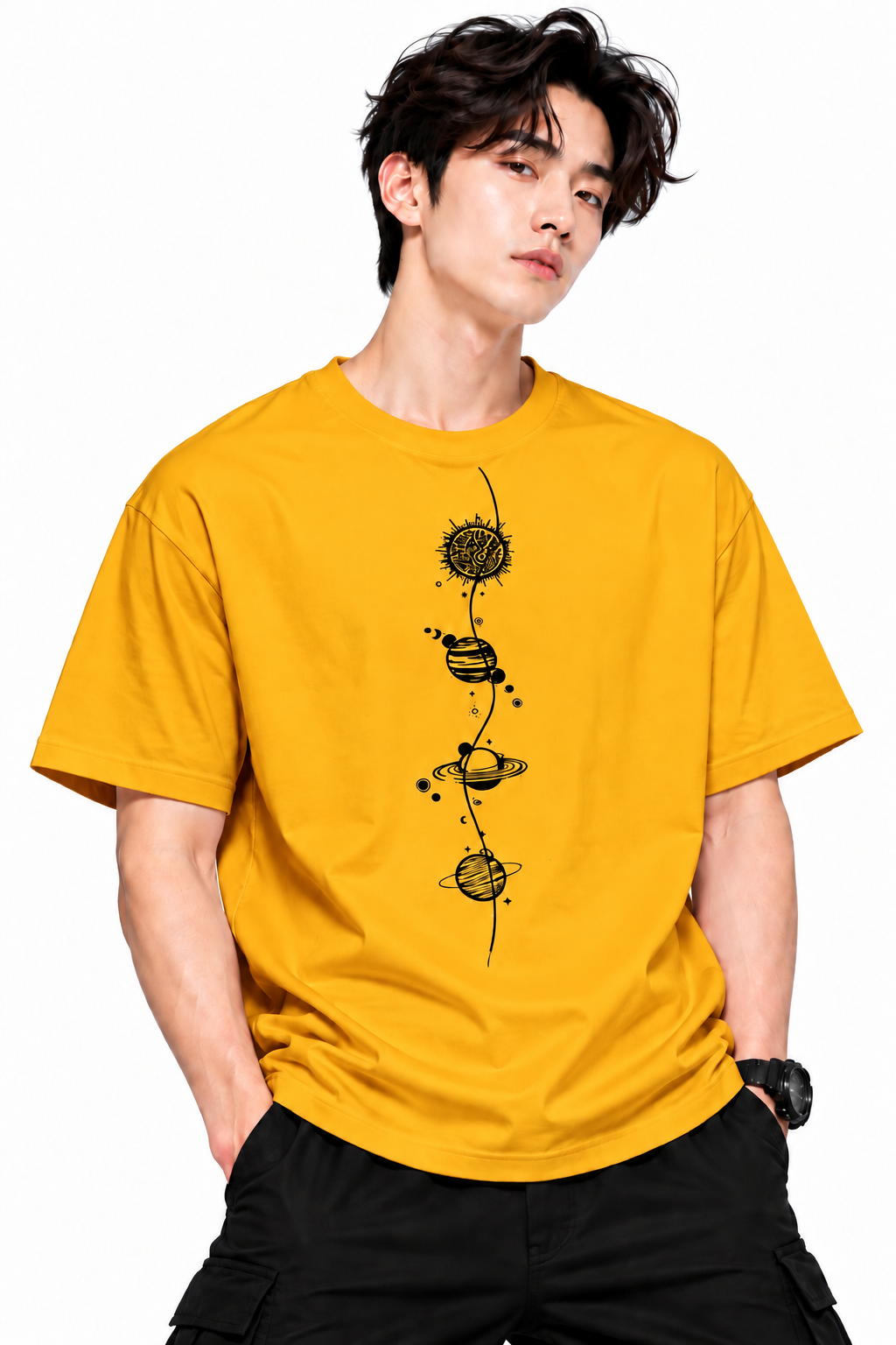 Attitude T-Shirts for Men | Round Neck Printed Oversized Cotton Tshirt