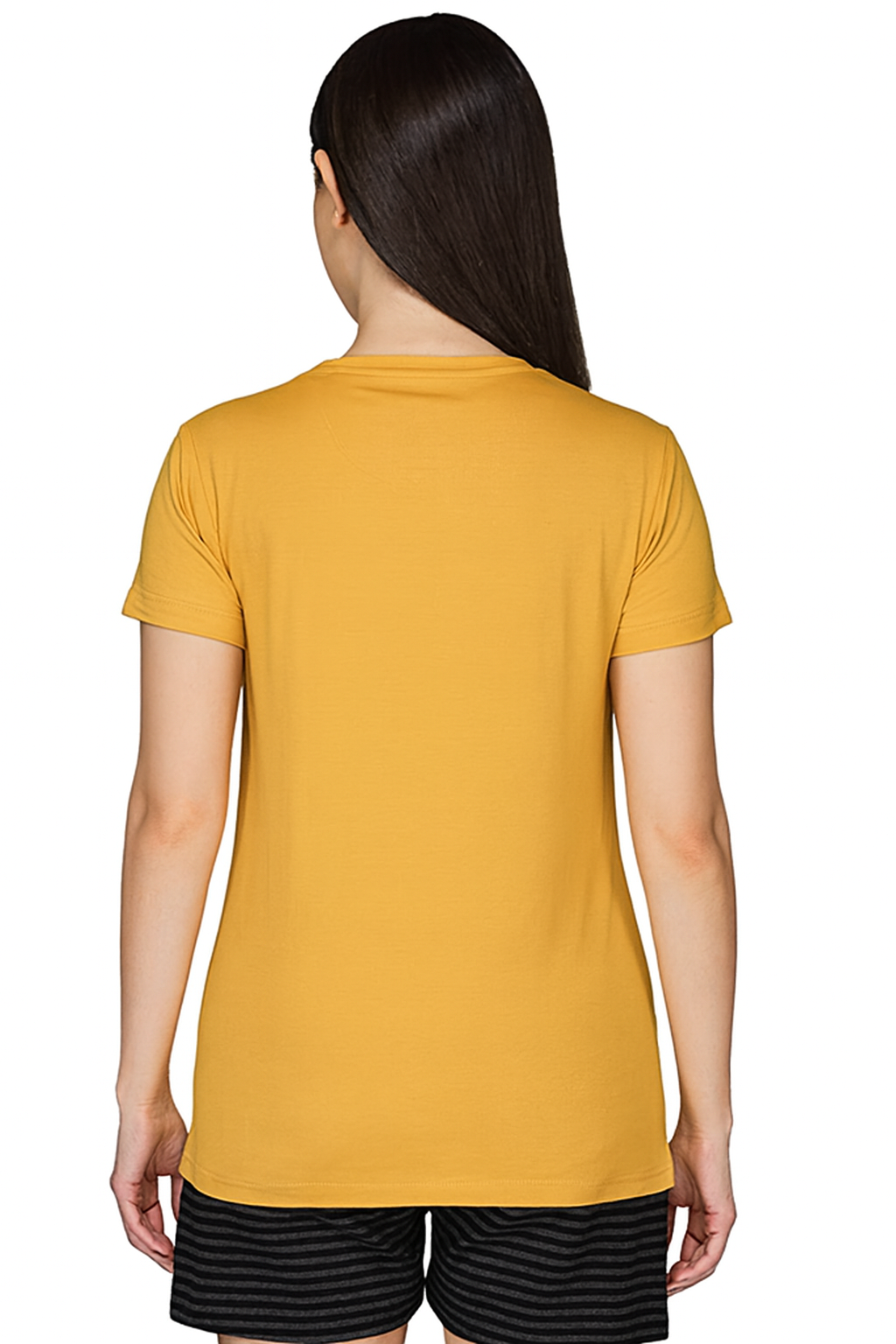 Attitude Start Of Fashion Mustard Yellow Panda Print T-Shirt