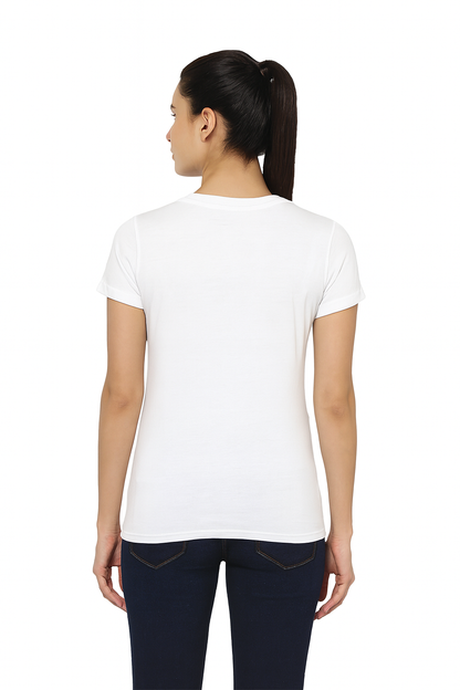 Attitude Start Of Fashion Women’s Colorblock Crew Neck T-Shirt – Mustard Yellow, White & Blk Casual Tee