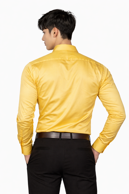 Attitude Start of Fashion Men’s Classic Mustard Formal Shirt – Full Sleeve Office Wear