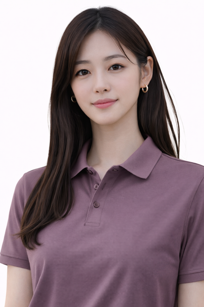 Attitude Start of Fashion Classic Dusty Purple Polo T-Shirt for Women