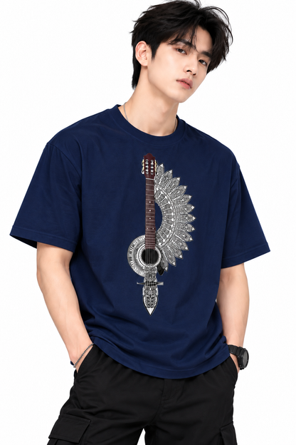 Attitude T-Shirts for Men | Guitar t shirt | Oversized Printed T-Shirt |  100% Pure Cotton T Shirt