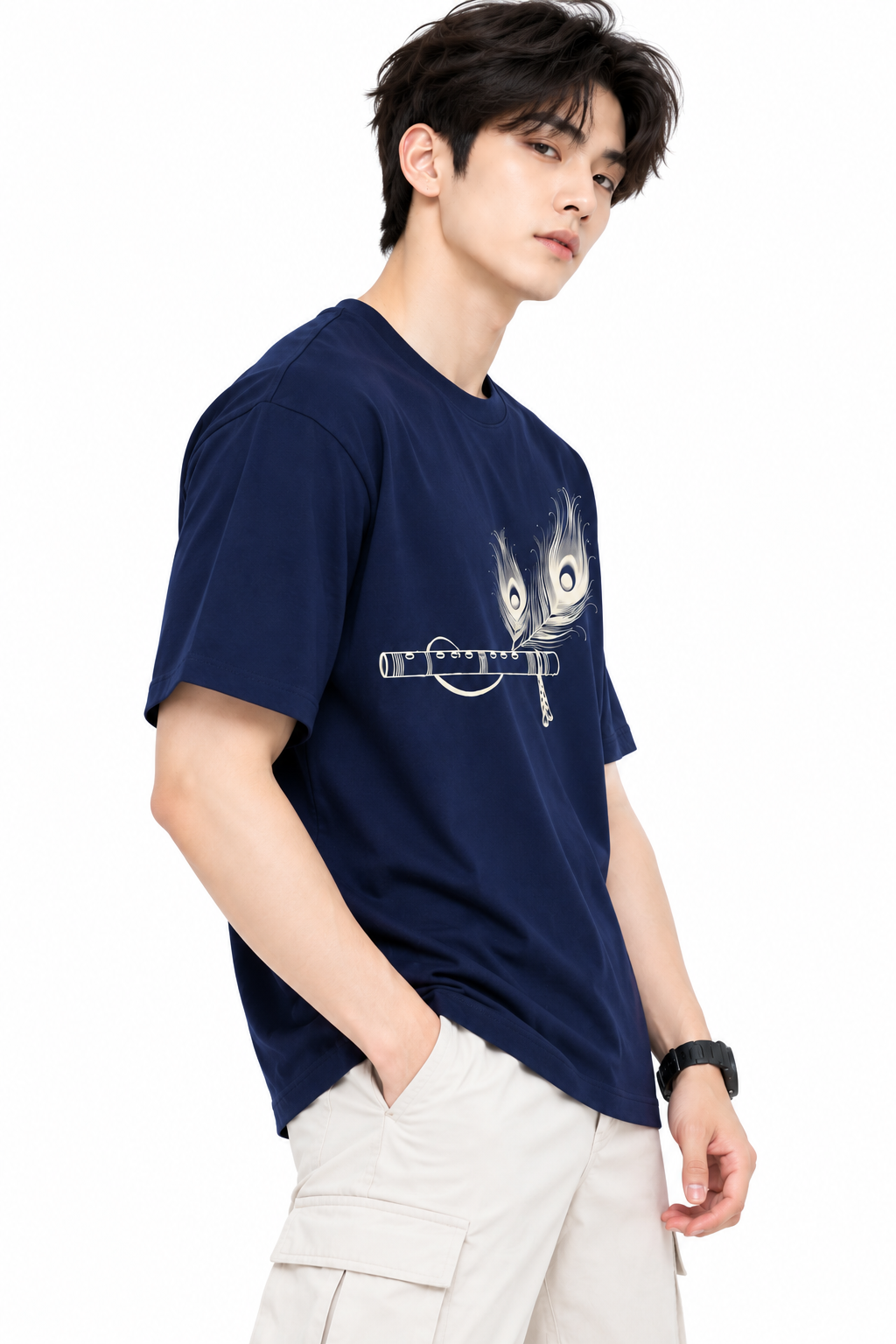 Attitude T-Shirts for Men | India's Number one Trending Brand | Murli Printed | 100% Pure Cotton Oversized Printed Tee