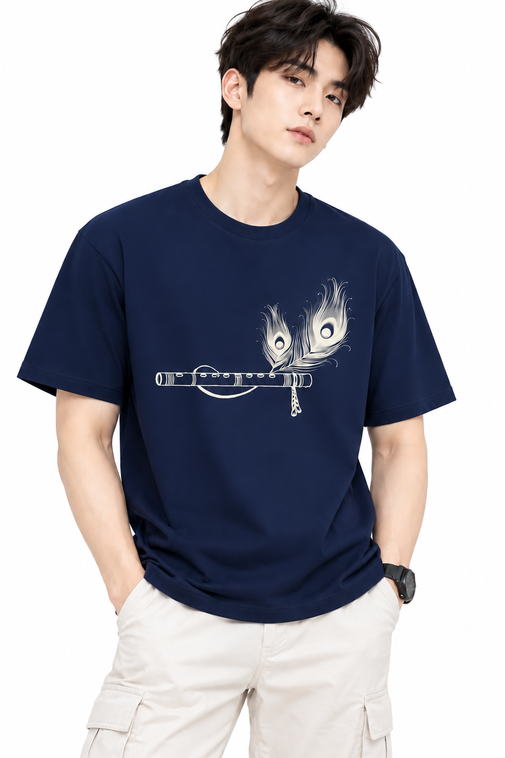 Attitude T-Shirts for Men | India's Number one Trending Brand | Murli Printed | 100% Pure Cotton Oversized Printed Tee