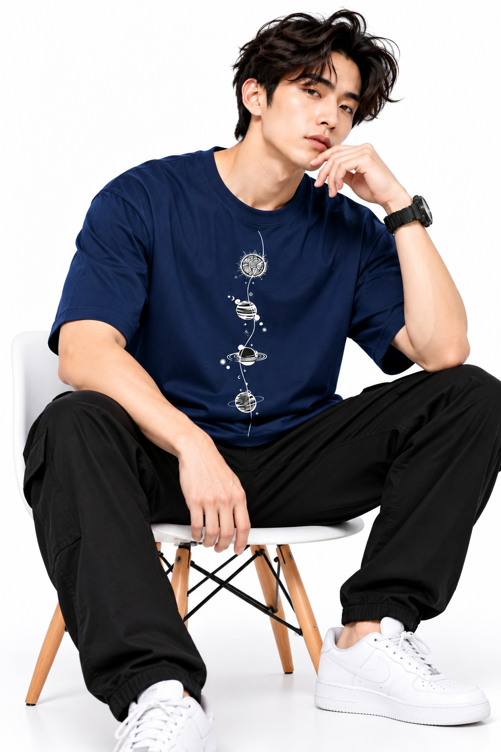 Attitude T-Shirts for Men | Round Neck Printed Oversized Cotton Tshirt