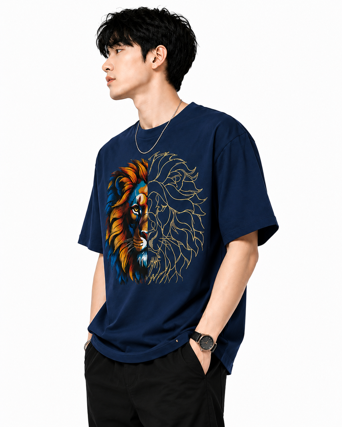 Attitude T-Shirts for Men, | Premium Cotton Casual Round Neck Tee for Men | Oversized Printed T-Shirt for Men