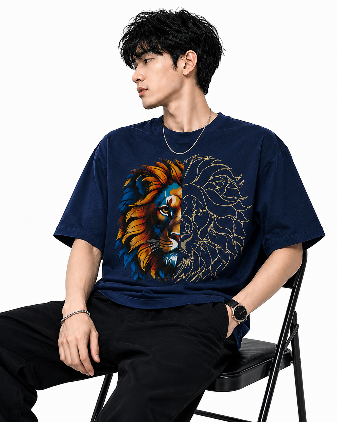 Attitude T-Shirts for Men, | Premium Cotton Casual Round Neck Tee for Men | Oversized Printed T-Shirt for Men