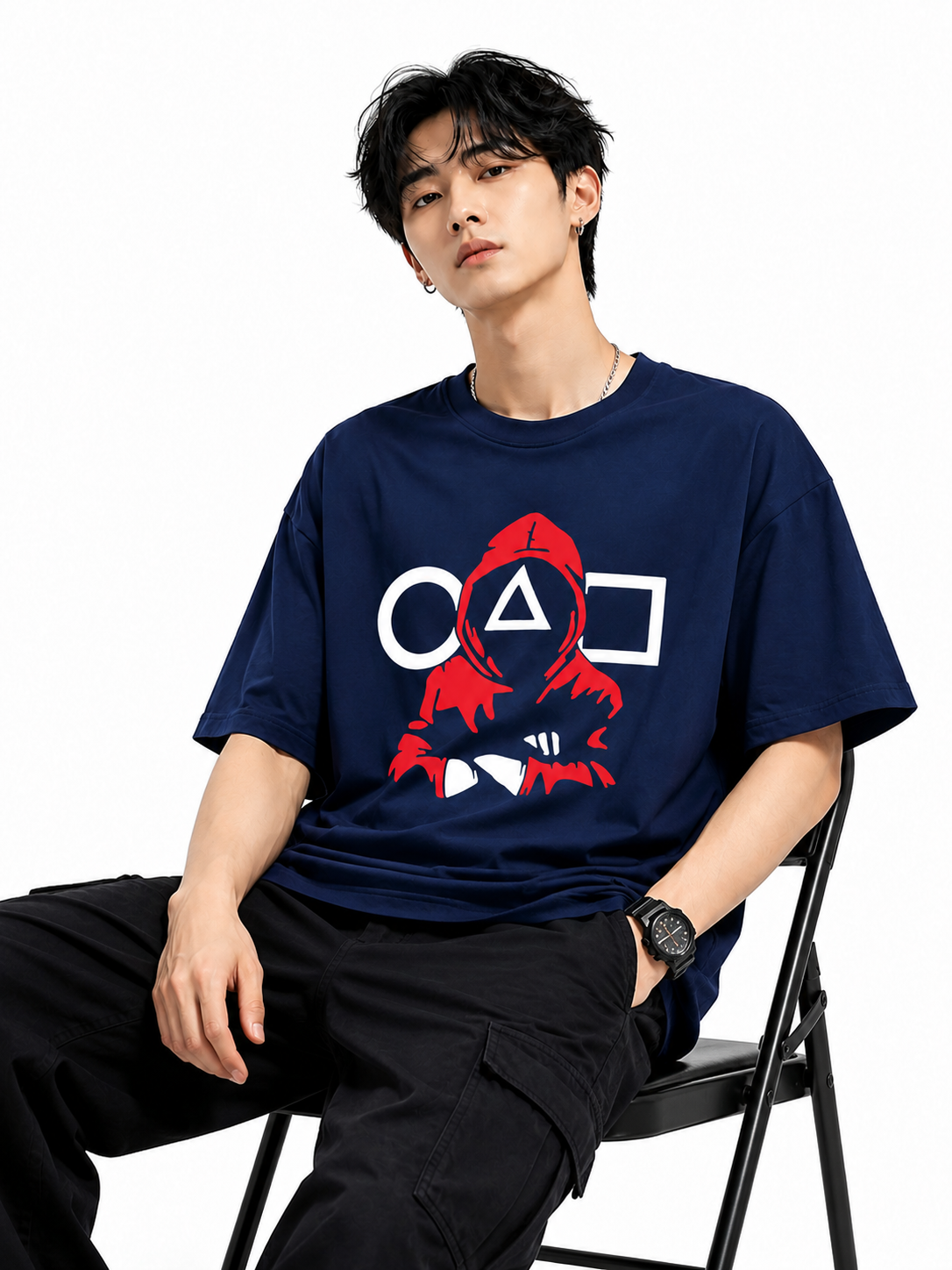 Attitude T-Shirts for Men | Oversized Squid Game Printed T-Shirt for Men | 100% Pure Cotton T Shirt
