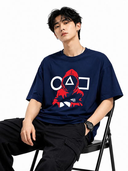 Attitude T-Shirts for Men | Oversized Squid Game Printed T-Shirt for Men | 100% Pure Cotton T Shirt