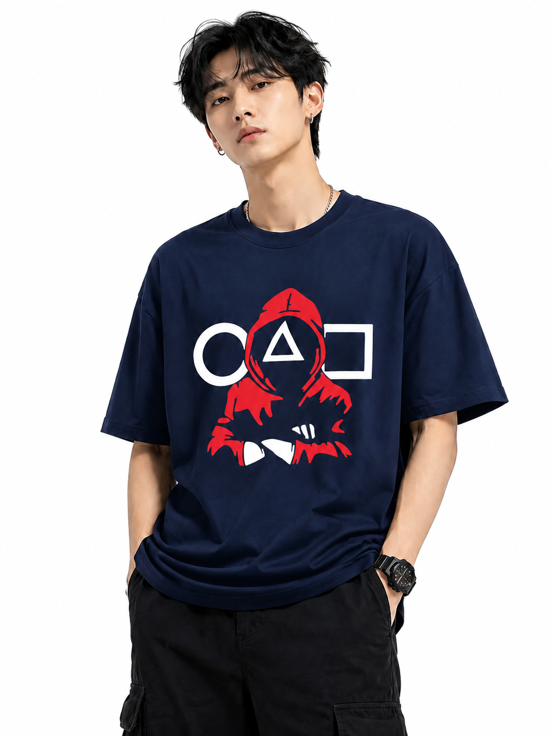 Attitude T-Shirts for Men | Oversized Squid Game Printed T-Shirt for Men | 100% Pure Cotton T Shirt