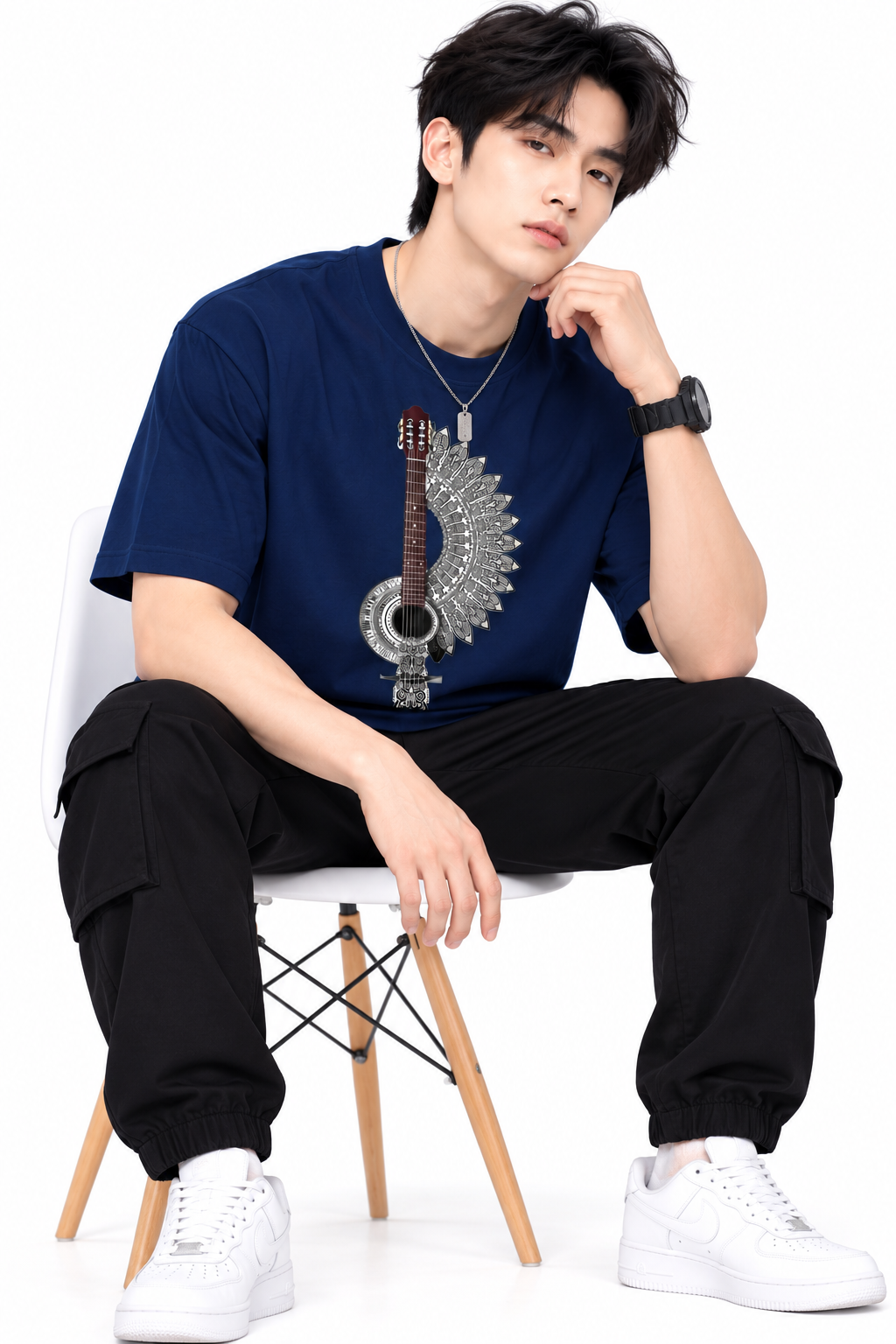 Attitude T-Shirts for Men | Guitar t shirt | Oversized Printed T-Shirt |  100% Pure Cotton T Shirt