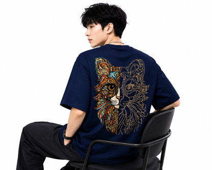 Attitude Cat Printed Oversized tshirt For Men| Trending T- Shirt
