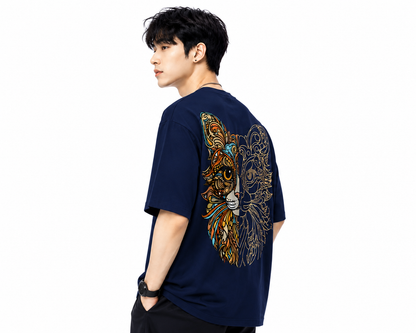 Attitude Cat Printed Oversized tshirt For Men| Trending T- Shirt