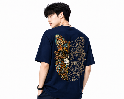 Attitude Cat Printed Oversized tshirt For Men| Trending T- Shirt