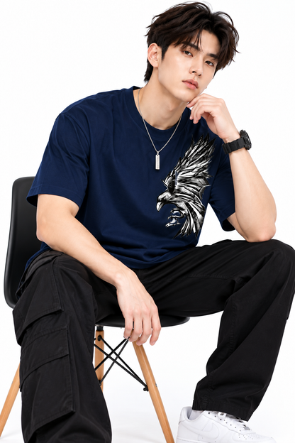 Attitude T-Shirts for Men | Eagle Printed | 100% Pure Cotton Oversized T Shirt | Trending